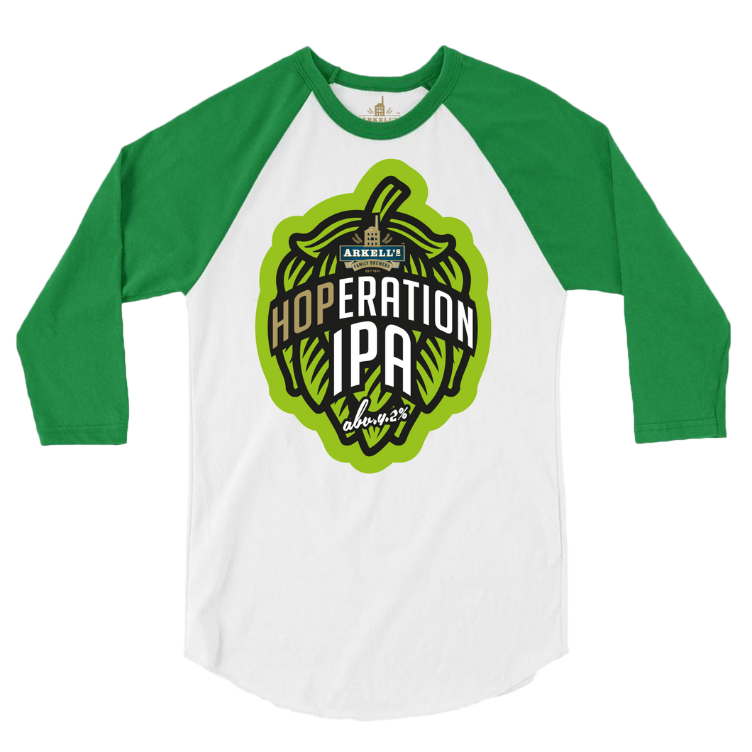 Hoperation IPA White/Green Raglan